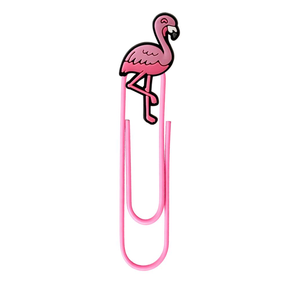 Bunter Flamingo Lesezeichen & Büroklammer Schmuck - Niedliches DIY Metall Schreibwaren Geschenk