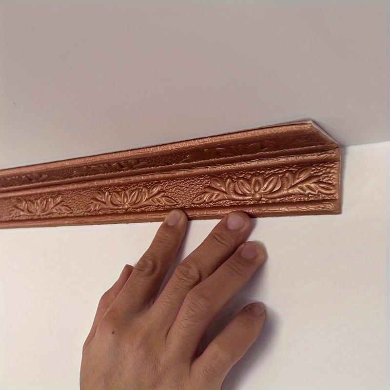 

Легко устанавливаемый самоклеящийся 3D бордюр для обоев с цветочной резьбой - Прочный XPE пенопласт, декоративная полоса Peel & Stick для потолков, стен, дверных проемов (90.51inch*3.15inch) кофейный