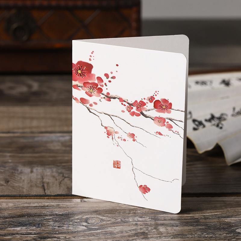 20p Chinese Ancient Style Greeting Card Birthday Gift Handwritten Greeting Card Envelope Ink Wash Postcard Holiday Greeting Card