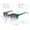 Vintage Cat Eye Sunglasses Women Fashion Brand Desi Oversized Gradient Glasses Retro Blue Leopard Shades lunette eil femme