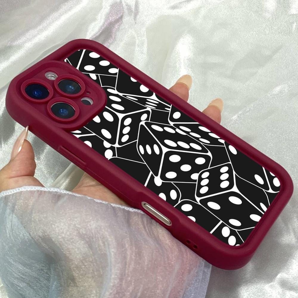 JT78 Black Dice for iPhone 17 16 15 Pro Max Samsung S26 S25 S24 Ultra A17 A16 A07 A56 Xiaomi 15T Redmi Note14 Pro Soft 15c TPU Case