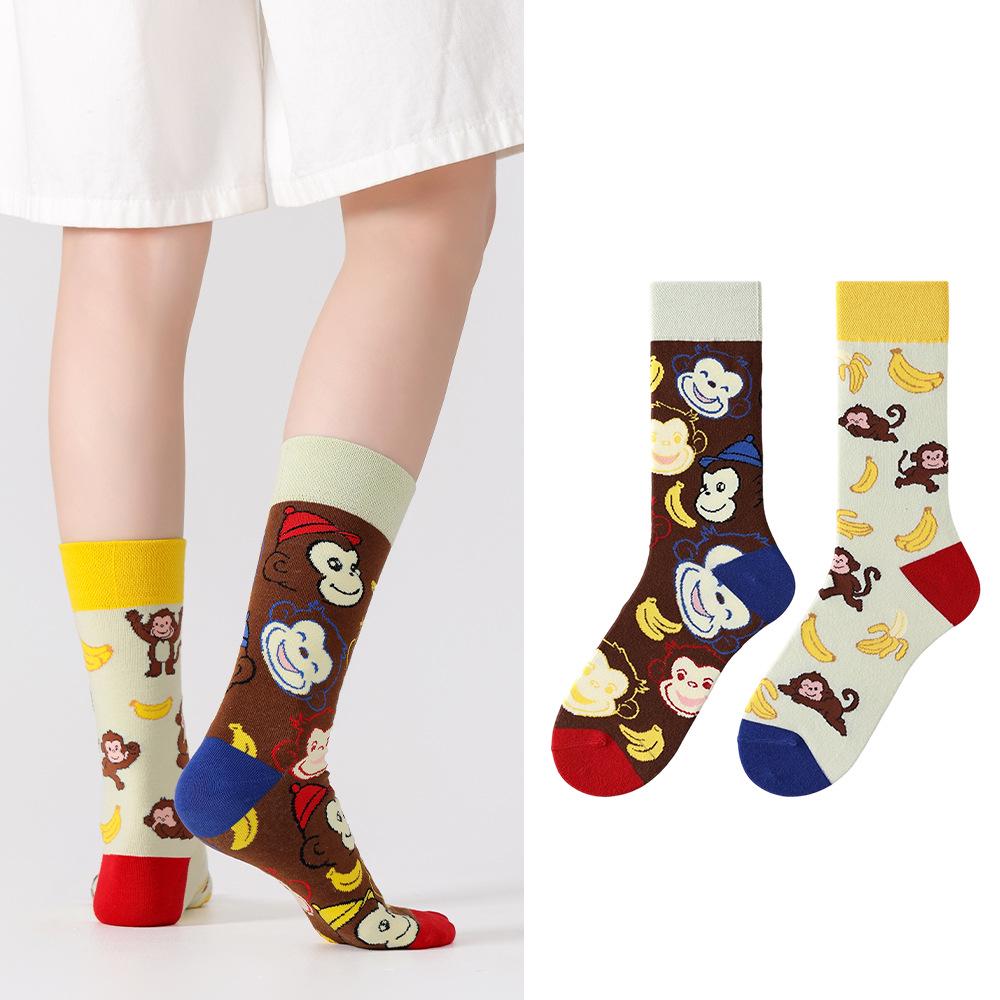 Unisex Trendy Cotton Mid-Calf Socks for Autumn/Winter - Sporty & Casual