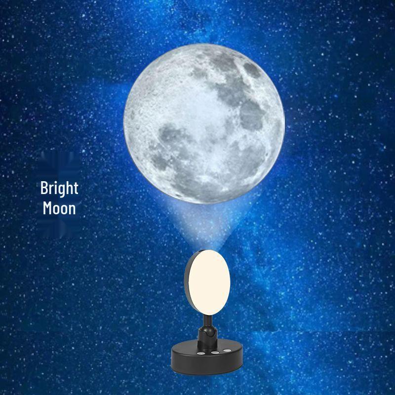 Rechargeable Earth & Moon Star Projector Night Light for Bedroom Atmosphere 
