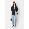Short Sleeve No Collar Double Jacket