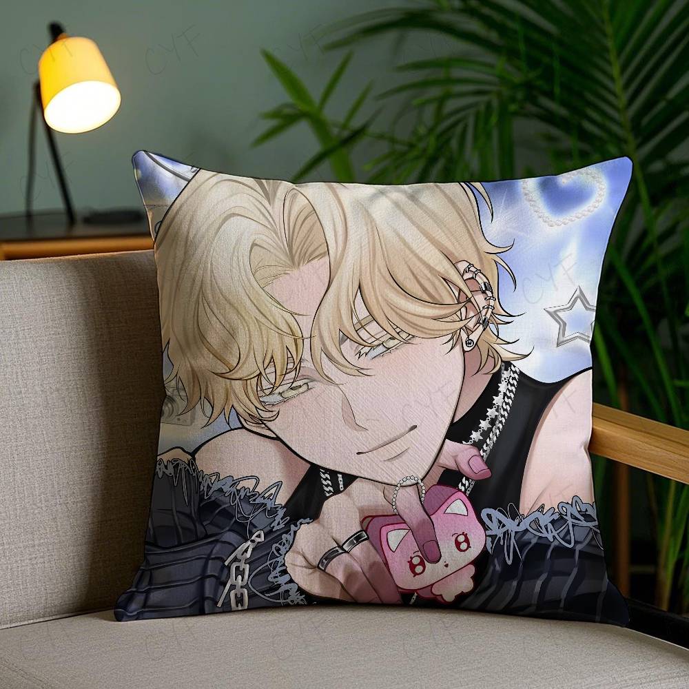 

A-Alien Stage Лука Крутой Аниме Парень Наволочка с Принтом на Заказ, Подушка из Матового Флиса, На ощупь как Детская Кожа, Экологичная Сублимационная Печать 16x16Inch