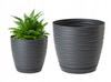Anthracite Flowerpot with Saucer 265x245cm Plastic