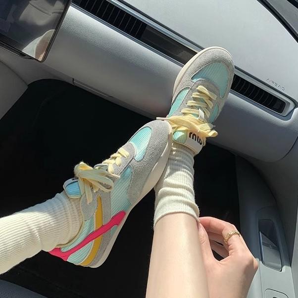 Grape Mother Same Leather Casual Shoes 2025 New Forrest Gump Sports Shoes Retro Lace-up Flat-bottomed Dexun Shoes Women's Shoes