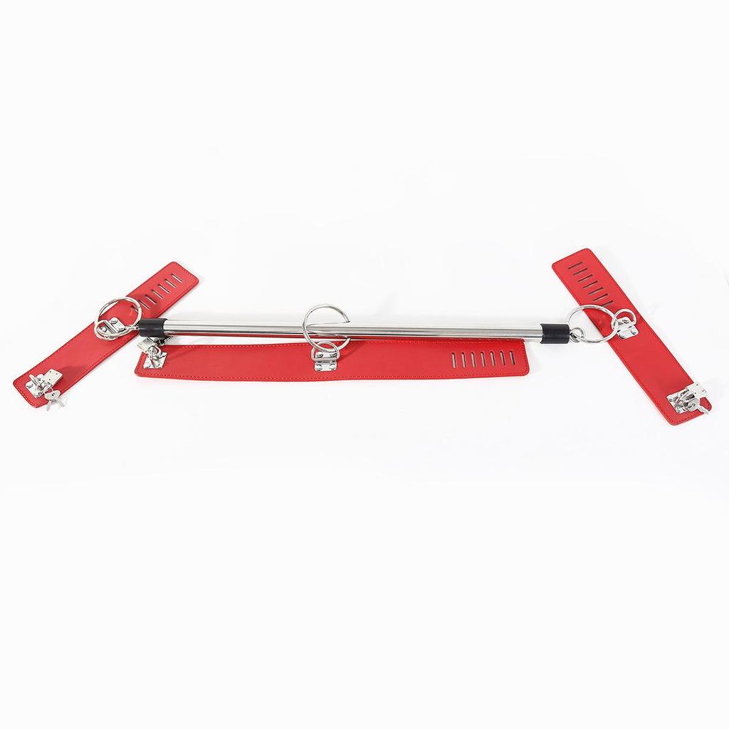 SM Restraint Kit with Locking Leather Handcuffs and Neck Rod