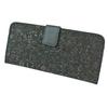 [Inden-ya] Inden Long Wallet, Large, Thin, Deerskin, Black with Black Lacquer, Floral Arabesque Pattern, 2107-01-041