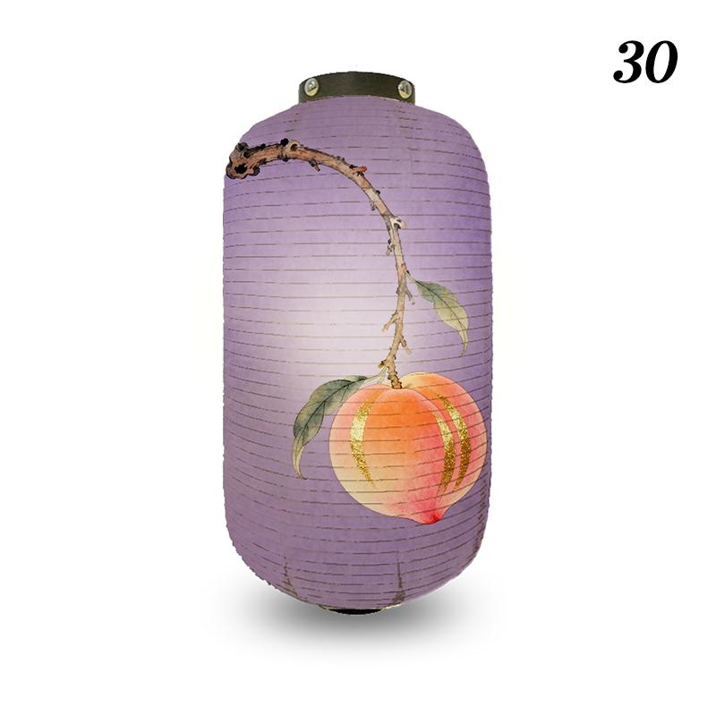 

Східний стиль тканинний ліхтар Японський традиційний ліхтар з принтом персика Декор для ресторану-бістро Ізакая, вуличних весільних вечірок 20x35cm