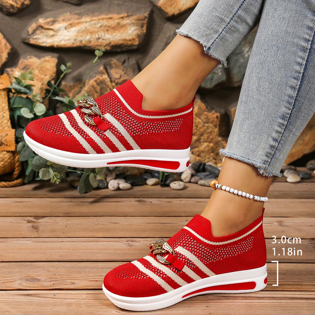 Shoes for Women Summer Fashioni Mesh Breathable Comfortable Slip On Platform Wedges Flats Loafers Sneakers Plus Size 36-43