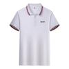 Summer New Ice Ion Fiber Embroidered Polo Shirt with Polo Collar for Moisture Wicking and Sweatwicking