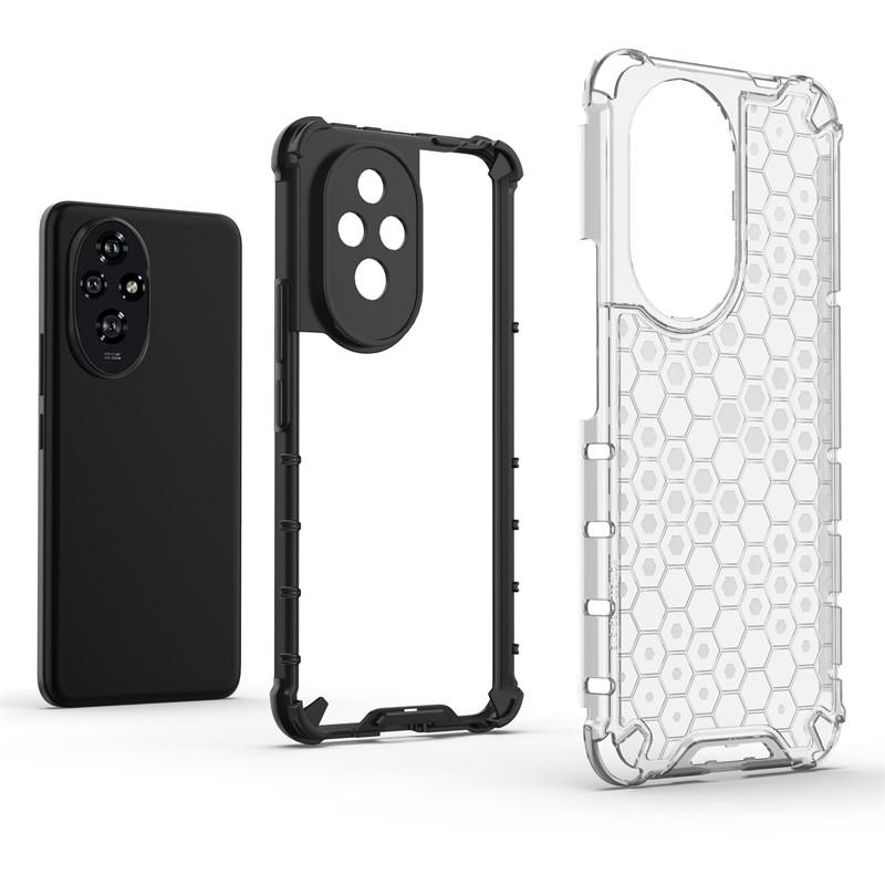 For Honor 200 Case Honor 200 Cover Bumper Luxury Honeycomb Shockproof TPU Armor PC Silicone Protector Phone Back Cover Honor 200