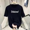 Summer Round Neck Letter "Bolaisend" and Dice Graphics Printed Top Fashionable Casual Pure Cotton Short Sleeved Men's T-shirts