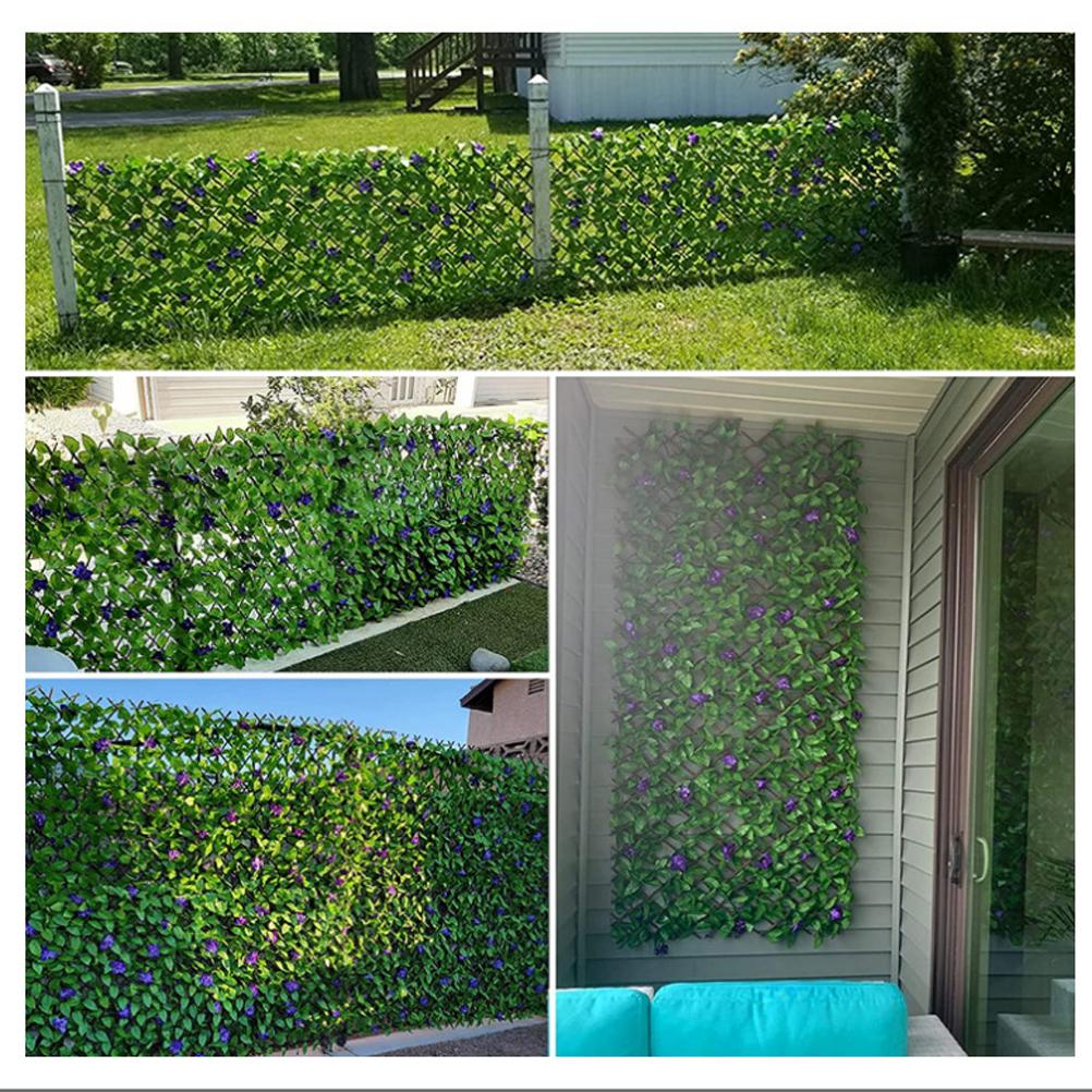 Expandable  Fence Simulation Plant Fence Screen for Outdoor Balcony Wall Decor