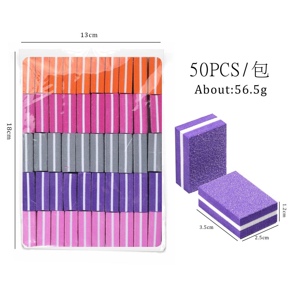 50pcs Double Sided Mini Nail File Block Sanding Polishing Nail Care Tools Nail Care Filesanding Polishing Nail File
