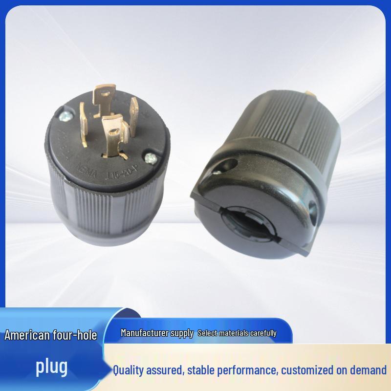 NEMA15-20P Four-Hole Locking Industrial Plug 20A 125-250V. NEMA L15-20P