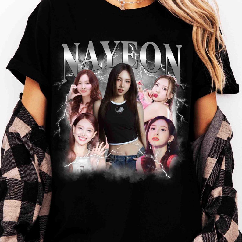 2026 Винтажная футболка в стиле 90-х Наён Twice, Футболка Twice This is for World Tour, Футболка Наён, K-pop графическая футболка участницы Twice, Подарок для Once 4XL