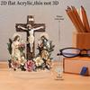 2D Flat Acrylic Jesus Decoration, Indoor and Outdoor Decoration - No Battery/electricity Required, Free Day Decoration, Shop Decoration, Durable