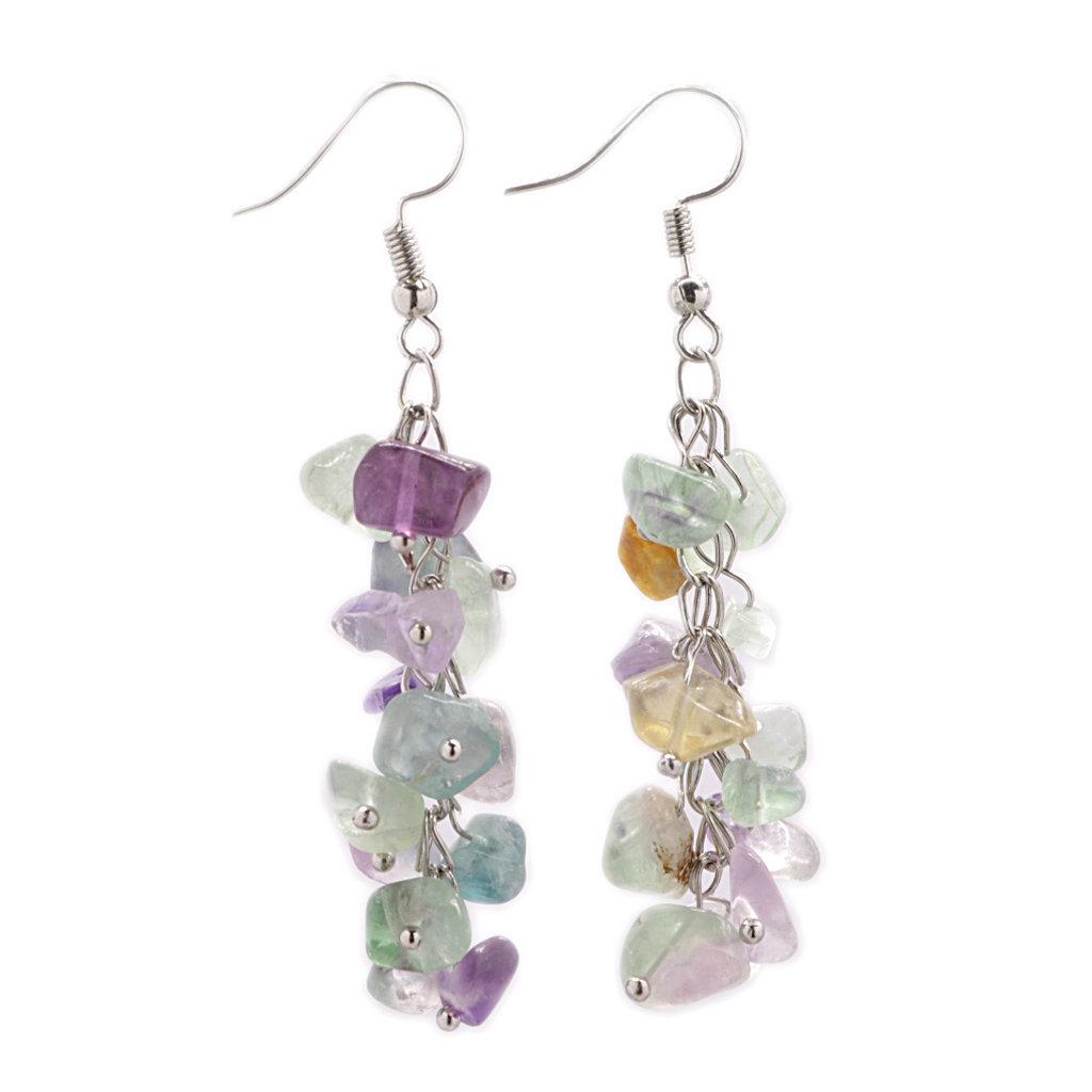 Handmade Crystal Irregular Chip Dangle Earrings with Alloy Hooks for Women – Multiple Styles