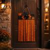 Spooky Spider Flower Window Ornament Halloween Rag Flag Banner, Pumpkin Maple Leaf Ribbon Hanging Orange Purple Fluorescent Green Party Supplies