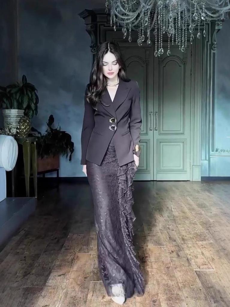 Elegante Vestido Europeo-Americano de Manga Larga Otoño 2025