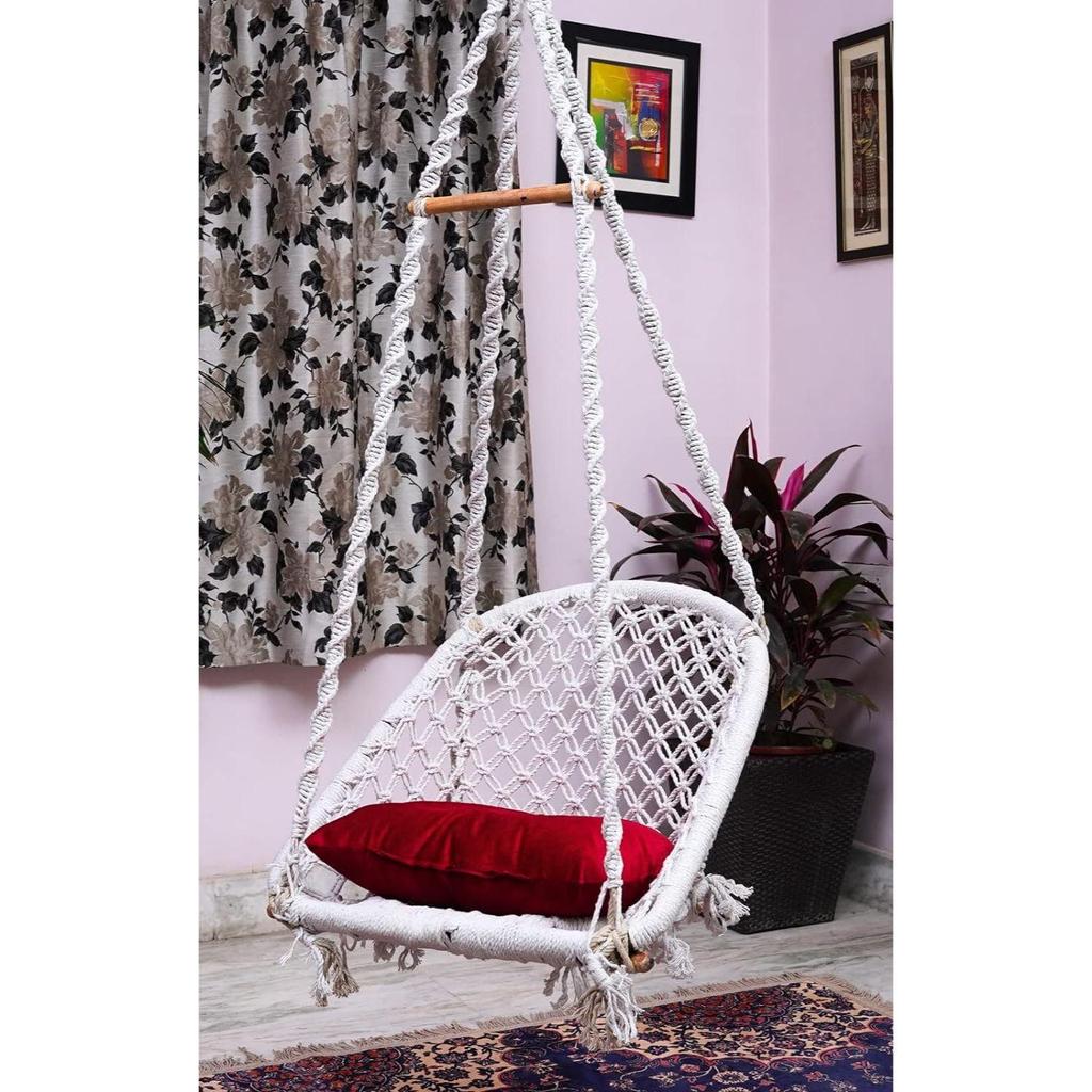 Swing for Adults/Jhula for Adults/Swing for Living Room/Swing for Balcony/Swing for Home/Large Cotton D Shape