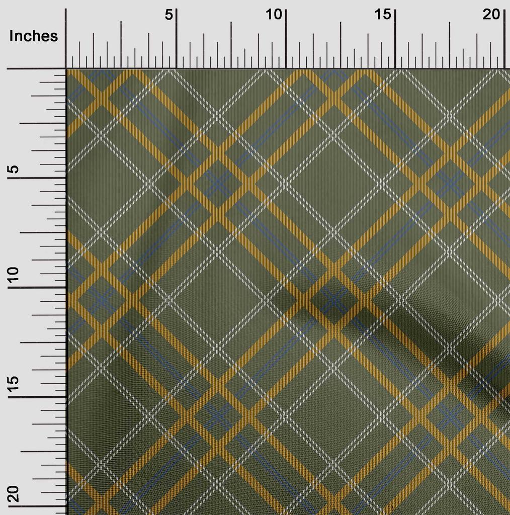 oneOone Cotton Flex Fabric Tartan Check Print Fabric BTY 40 Inch Wide