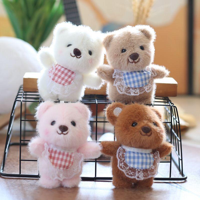 Bearshaped Plush Keychain Charm Short Pile Material Bag Decoration Collecting