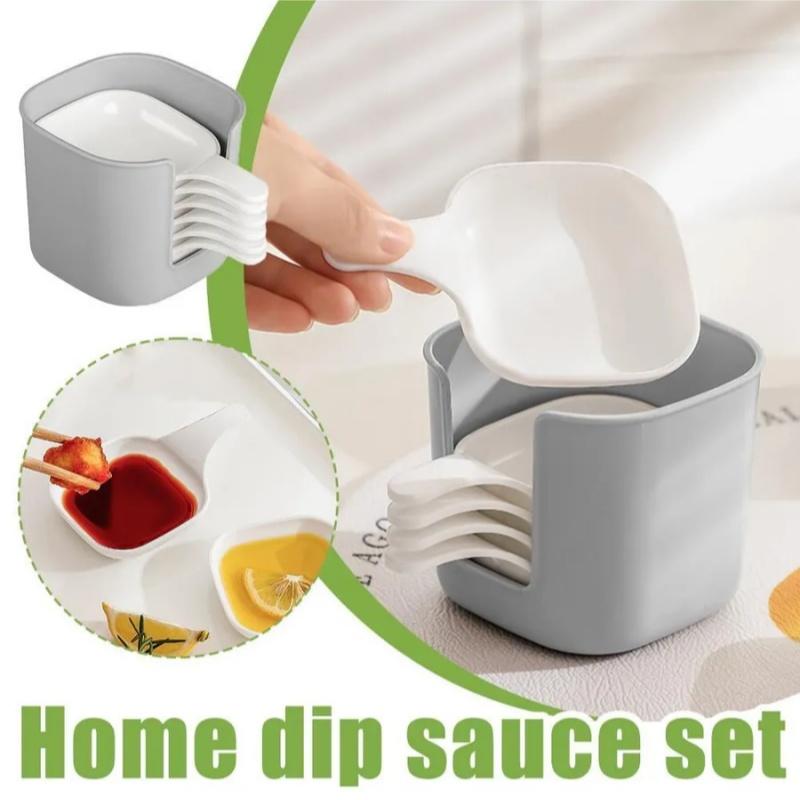 7pcs/set Sauce Dishes Set BBQ Vinegar Dip Plates Condiment Dry Dish Bone Tray Small Home Pickle Plates Tableware Set
