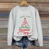 Ladies' Christmas Printed Casual Long Sleeved Round Neck Sports Hoodie Top