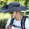 Sun Protection Cap Wide Brim Men's Bucket Hat Polyester Anti-UV Sun Protection Hat Breathable Summer Hat for Men Summer Riding