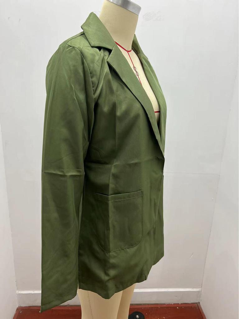 2024 European & American Fashion Women's Slim Lapel Cardigan Blazer - Spring/Autumn Collection