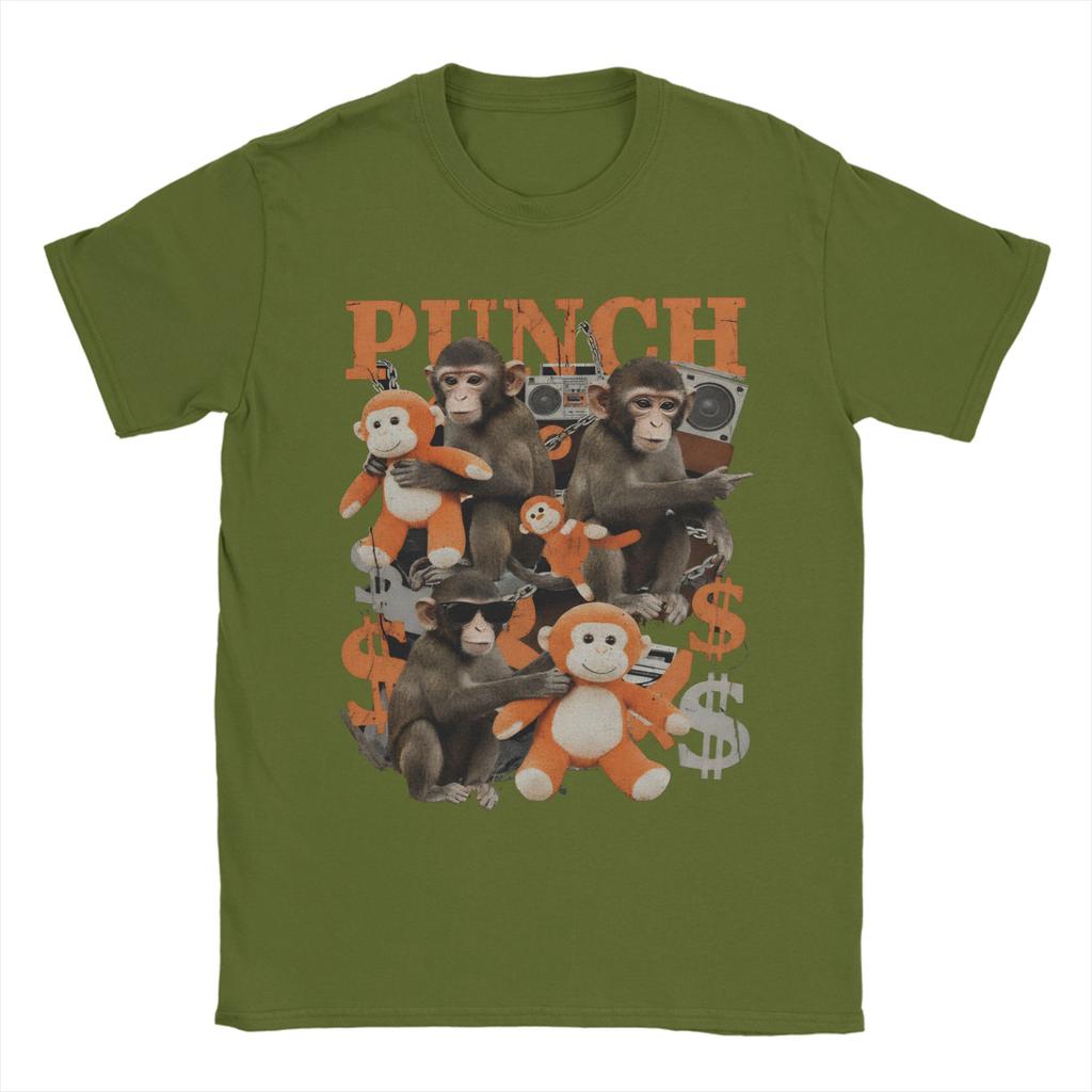 Cute Monkey Punch team punch Tee Shirt for Men Women New Arrival T Shirts 100 Cotton Clothing