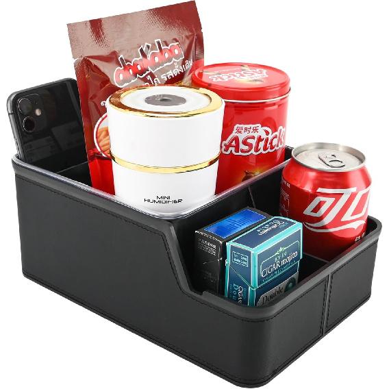 Car Storage Organizer Between Seats,Center Console Armrest Storage Box Back Seat Organizer with Small Compartment Car Interior Storage Box,Cup Holder