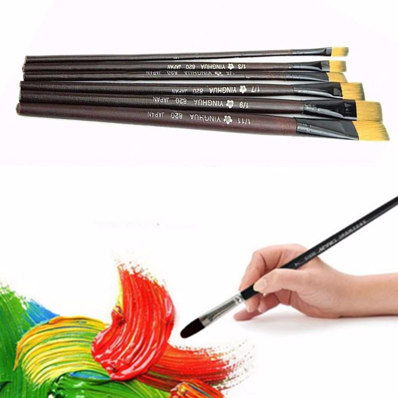 Set 3 Pennelli Nylon Per Acrilico E Acquerello - Manico In Legno, Piccoli Pennelli Per Dettagli E Pittura Su Viso - 3