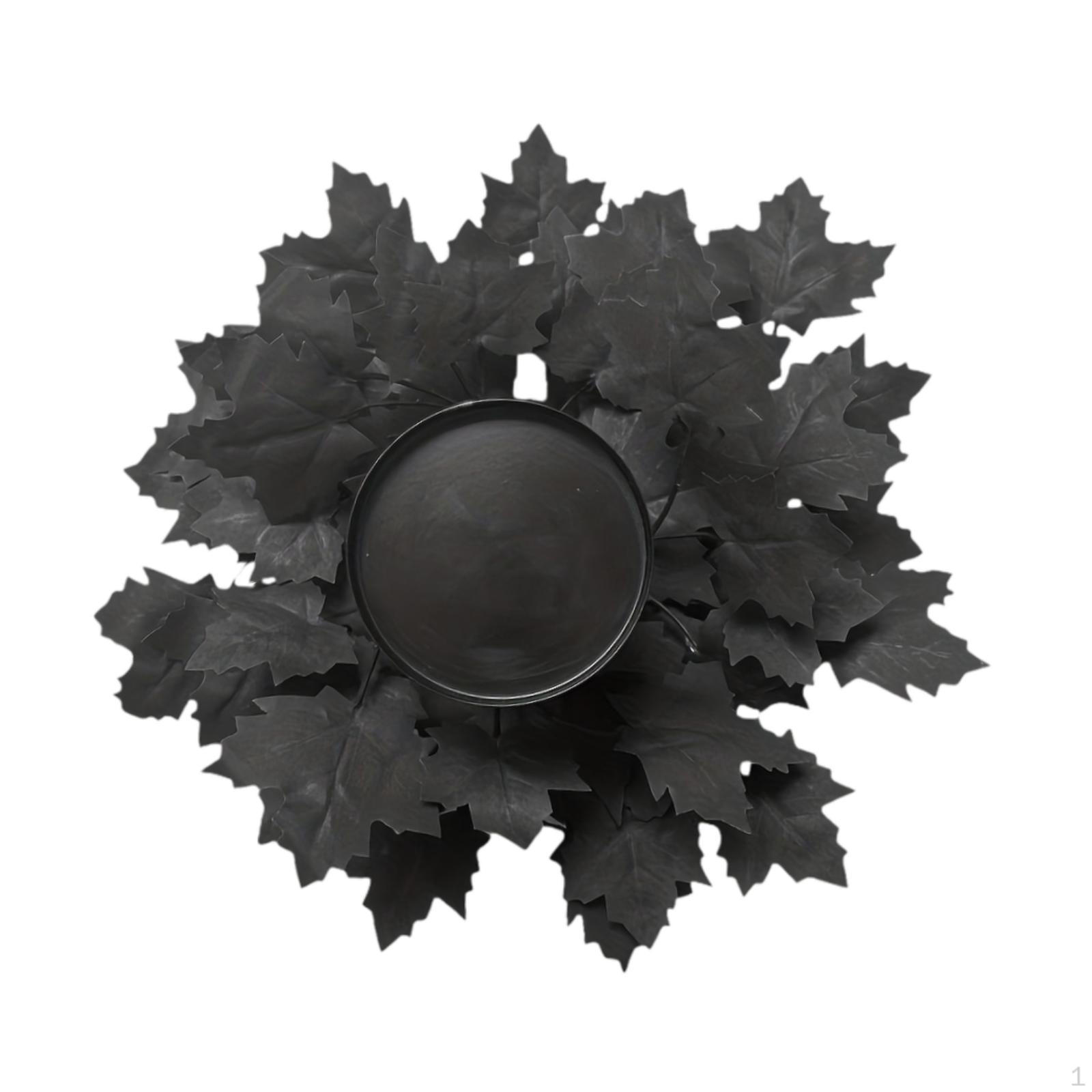 

Halloween Candle Holder Dark Candlestick for Living Room Festival Front Door Maple Leaves