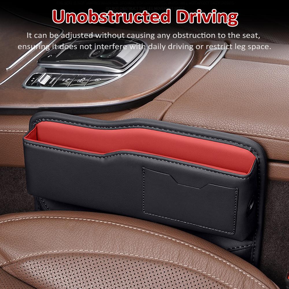 Car Seat Gap Filler Organizer, Multifunctional Leather Car Gap Filler, Auto Console Side Storage Box, Car Front Seat
