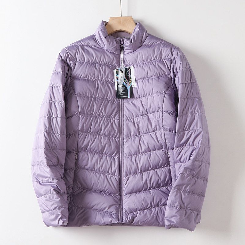 Men's and Women's Couple Style Winter Stand Collar Casual Warm Versatile Everyday White Duck Down Jacket