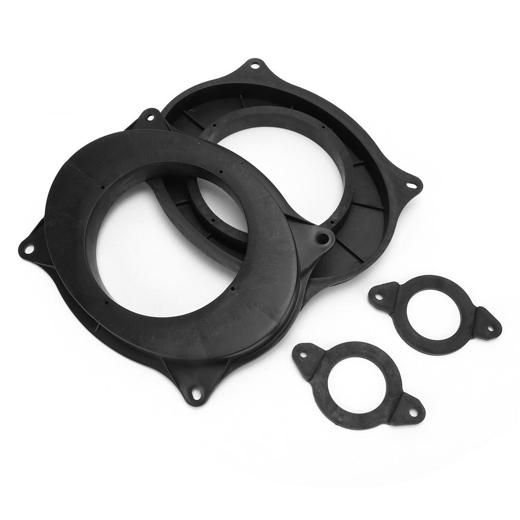 2 Pair Car Front Door Speaker Spacers Adaptor Ring Mounts Mat Black Replacement for Camry 2012‑2019