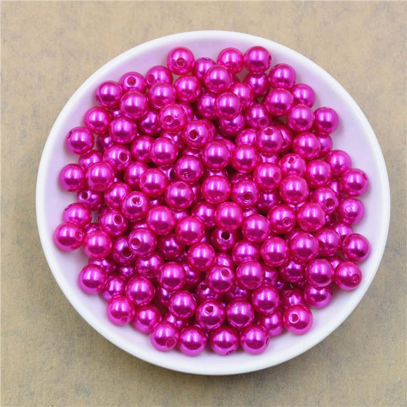 4 6 8 10 12MM With Hole ABS Imitation Simulated-pearl Loose Pearls Beads For Jewelry Findings Making DIY Accessories