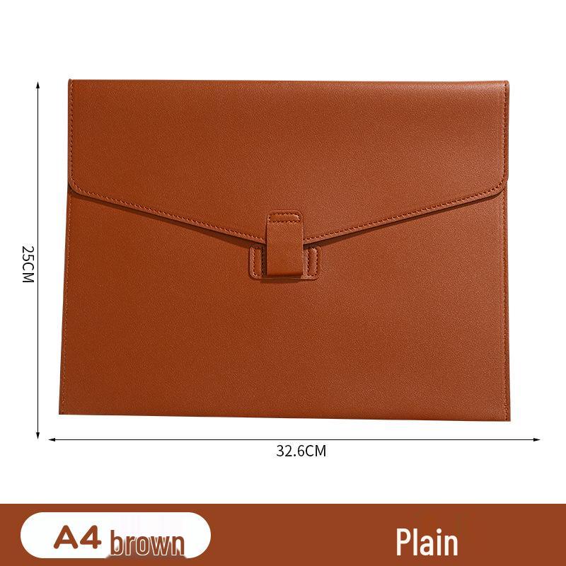 

Waterproof A4 PU Leather Business File Bag with Snap Button Closure, Thickened Large Capacity for Office and Contract Documents A4