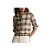 Polo Ralph Lauren Kariertes Langarmhemd mit gesticktem Pony-Logo für Damen braun 211827693-001