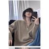 Men S Hooded Half Zip Knit Sweater Loose Warm Casual Pullover