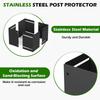 Adjustable Post Protector Kit Metal Stainless Steel Post Bracket Rust Proof Heavy Duty Post Cover Deck Railing