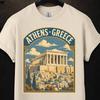 Maglietta Atene Grecia, Maglietta Poster da Viaggio Vintage Partenone Acropoli, Regalo Souvenir Grecia, Maglietta per Amante Vacanze Lista dei Desideri Atene Grecia