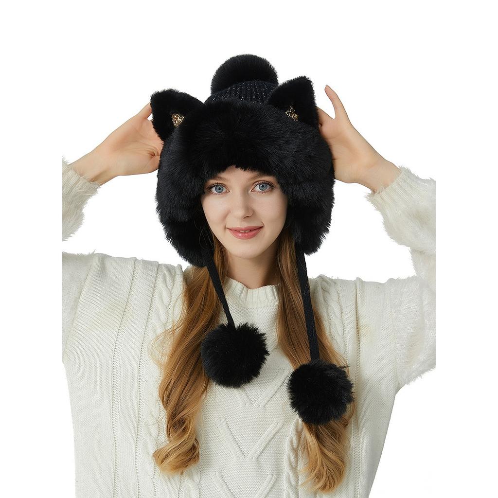 Velvet, Thickened Hat, Knitted Hat, Woolen Hat, Warm Hair, Ear Protection Hat