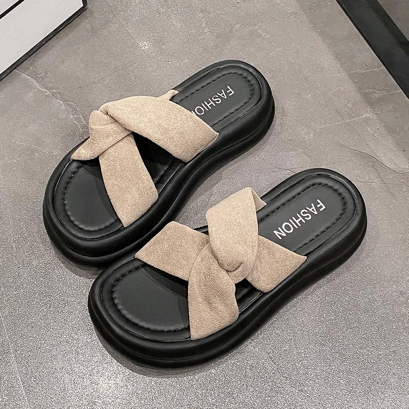 Platform Slippers Women Wear Fashion 2025 New Summer Medium and Increase The Temperament of Casual Flip-flops Casual Flip-flops