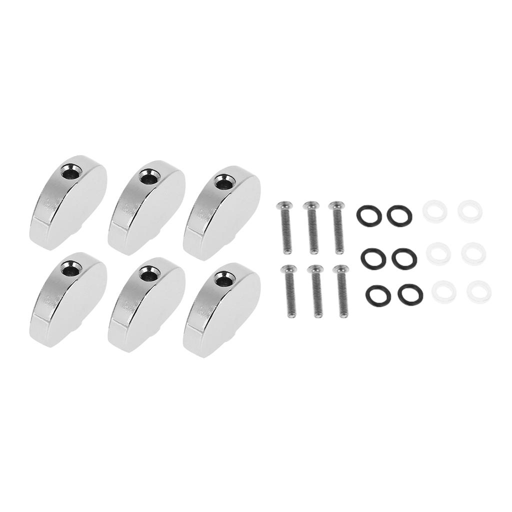 6pcs Alloy Tuner Machine Head Semicircle Buttons Replacement for Electric Guitar Bass