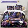 3pcs Custom Name Witchcraft Magic Bedding Set Printed Bedding Set Duvet Cover Closure Includes 1 Duvet Cover & 2 Pillowcases Bedroom Decor